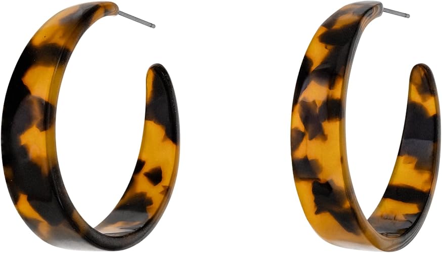 Tortoise Shell Tan Hoops - Pure Apotheca