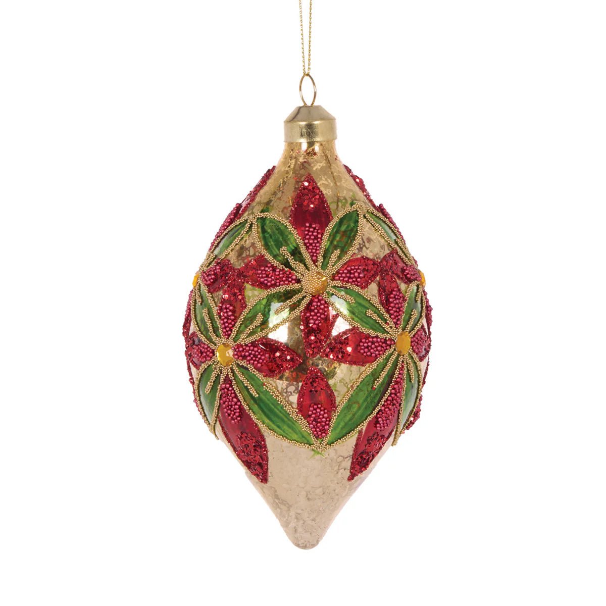 TRADITIONAL BEADED FLORAL DROP BAUBLE - Pure Apotheca