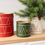 Traditional Holiday Drum Metal Buckets - Set of 3 - Pure Apotheca