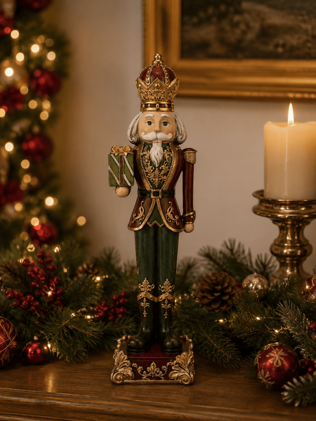 Traditional Nutcracker with Gift 35cm - Pure Apotheca