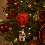 Traditional Red Santa in Hot Air Balloon Hanging 23cm - Pure Apotheca