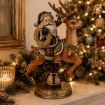 Traditional Santa on Deer Carousel 28cm - Pure Apotheca