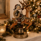 Traditional Santa on Deer Carousel 28cm - Pure Apotheca