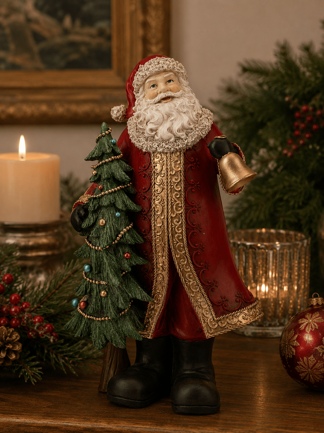 Traditional Santa with Tree 38cm - Pure Apotheca