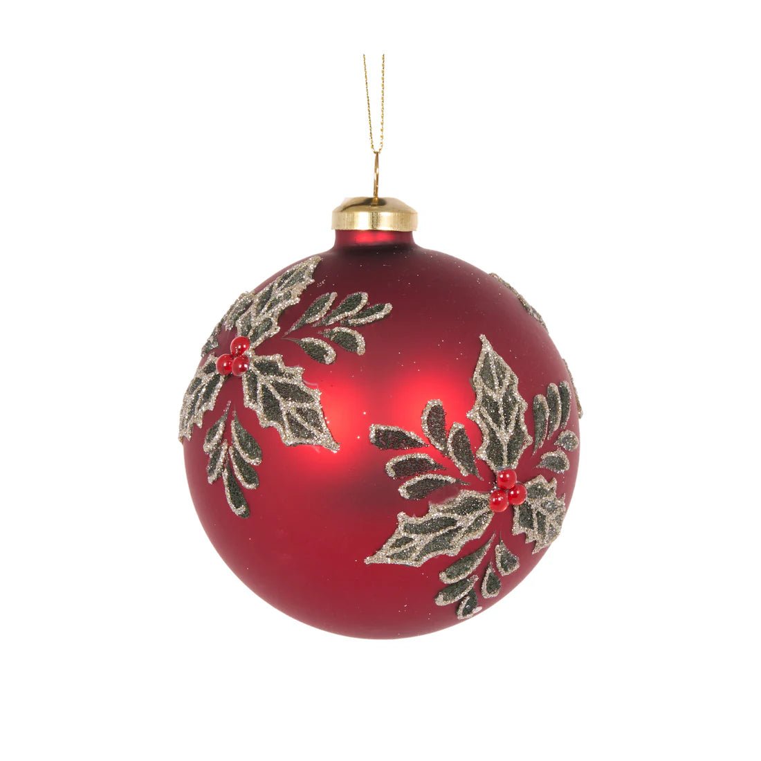 TRADITONAL EMBELLISHED HOLLY BAUBLE - Pure Apotheca