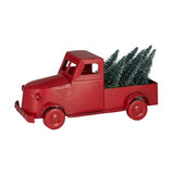 Truck W/Trees Metal 40x17x18cm Red/Green - Pure Apotheca