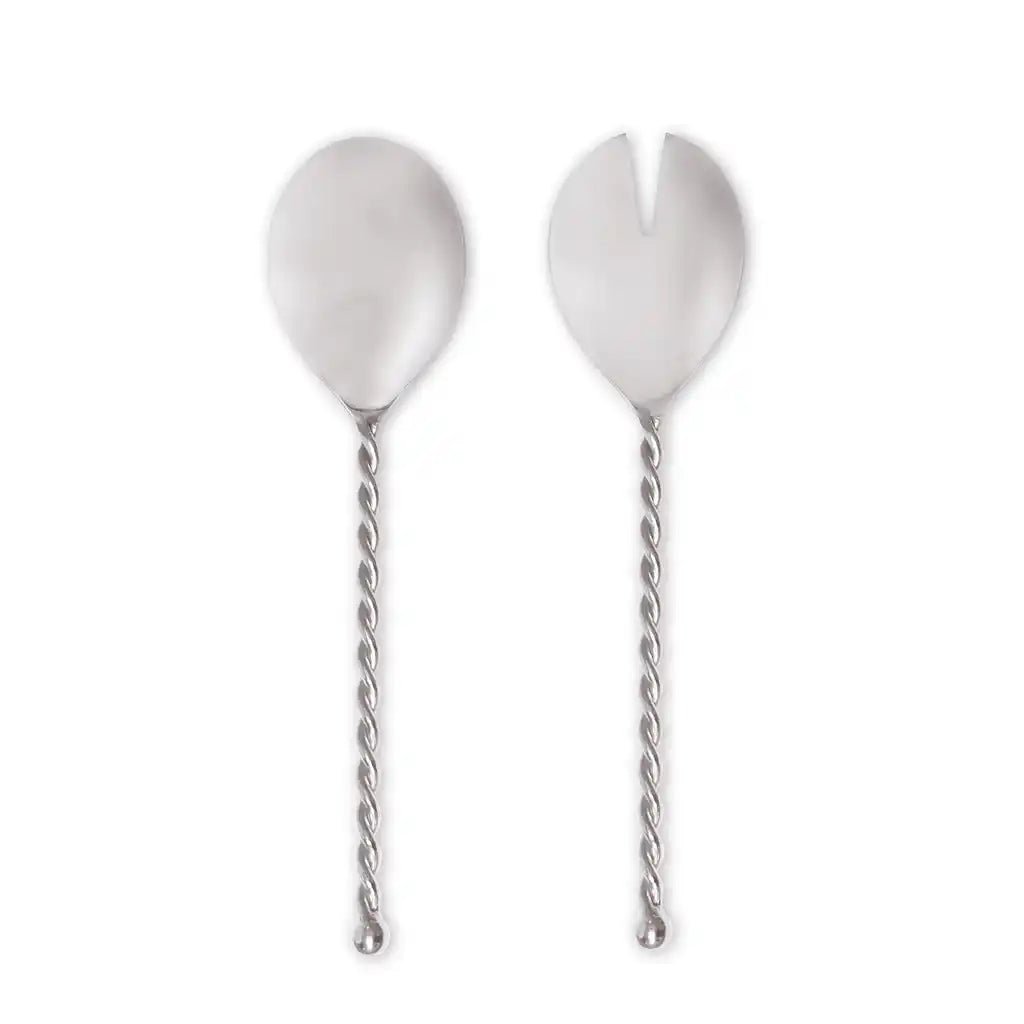 TWIST SILVER SALAD SERVER SET/2 - Pure Apotheca