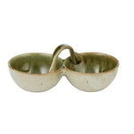 Urna Ceramic Double Bowl Olive - Pure Apotheca