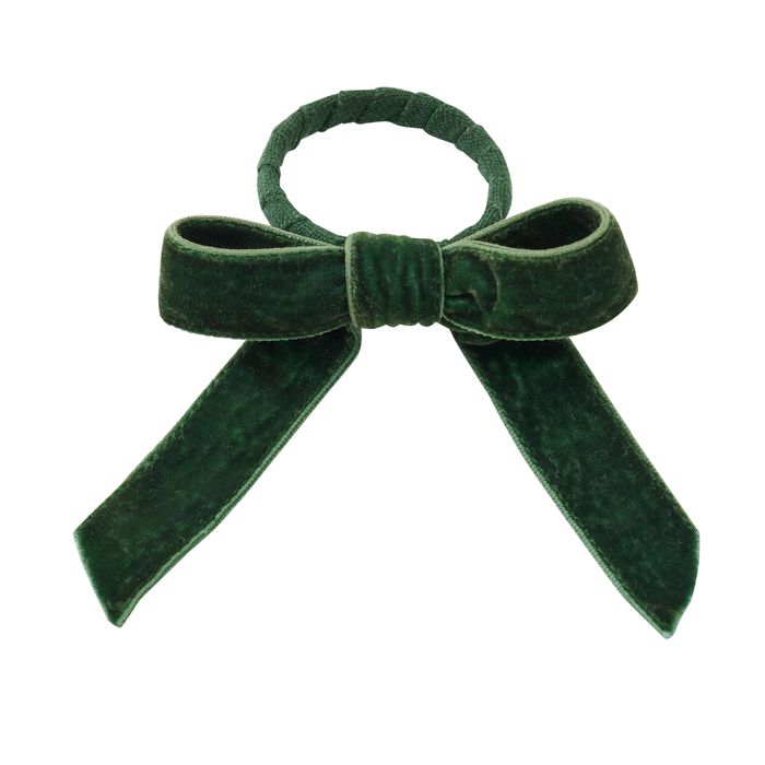 Velvet Bow Napkin Ring Met/Fab 12cm Grn - Pure Apotheca