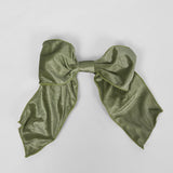 Velvet Clip on Bow LGE Green - Pure Apotheca