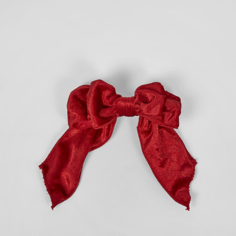 Velvet Clip on Bow SML Red - Pure Apotheca