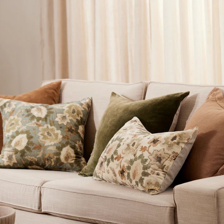VELVET OLIVE CUSHION 55CM - Pure Apotheca