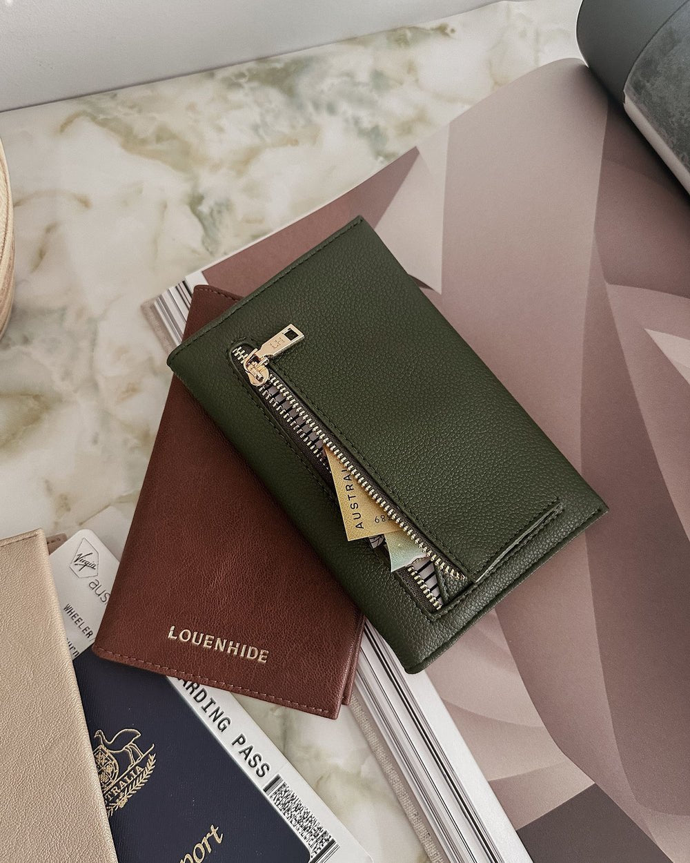 Venice Passport Holder Olive - Pure Apotheca