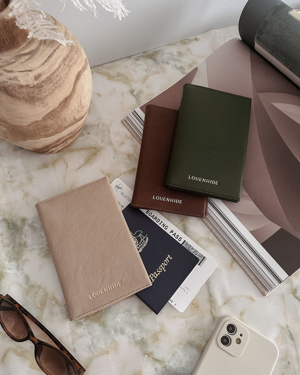 Venice Passport Holder Olive - Pure Apotheca