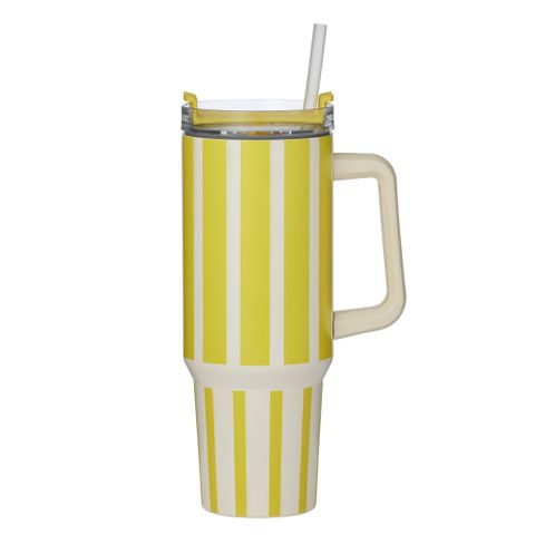 Vertice Stripe Insulated Mug 1.2L Yellow - Pure Apotheca