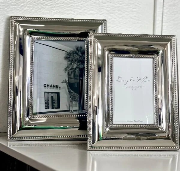 Victoria Double Beaded Nickel Photoframe 4x6” - Pure Apotheca