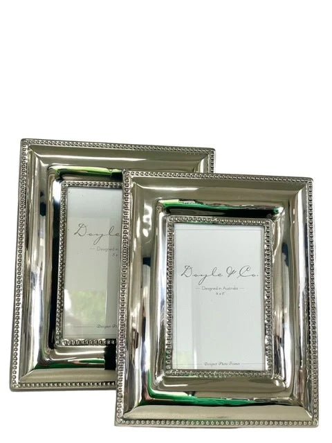 Victoria Double Beaded Nickel Photoframe 4x6” - Pure Apotheca