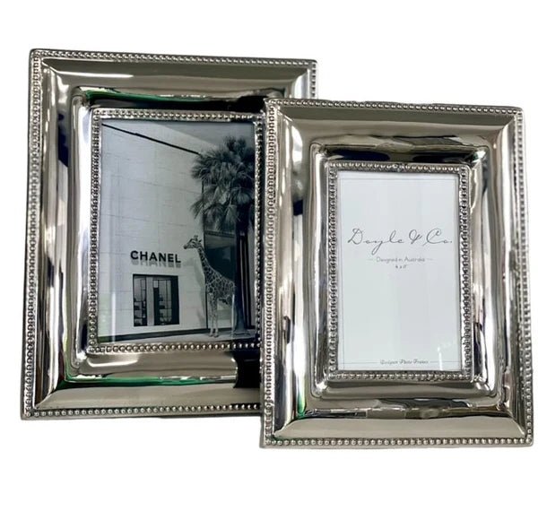 Victoria Double Beaded Nickel Photoframe 5x7” - Pure Apotheca