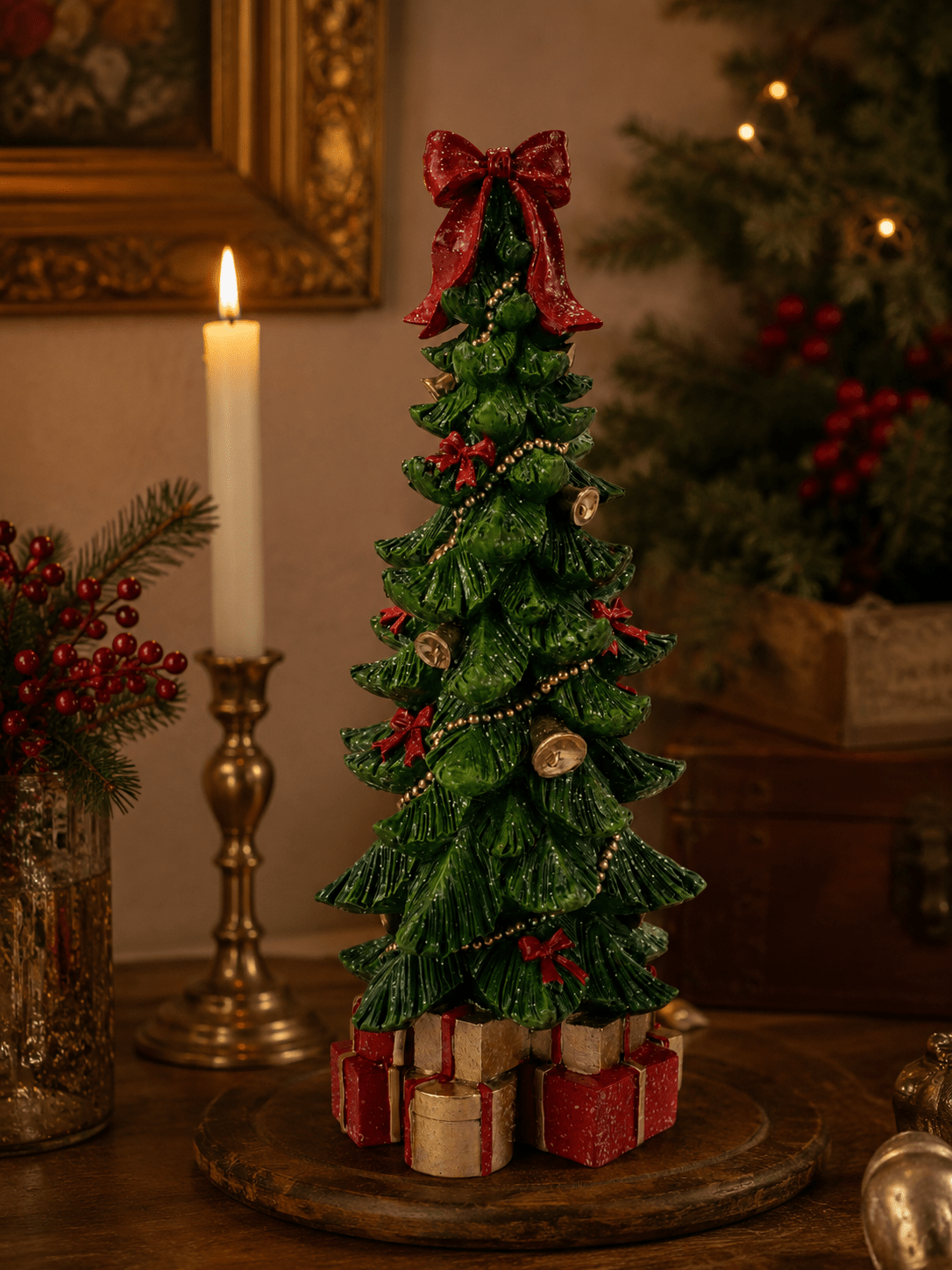 Vintage Christmas Tree with Gifts 39cm - Pure Apotheca