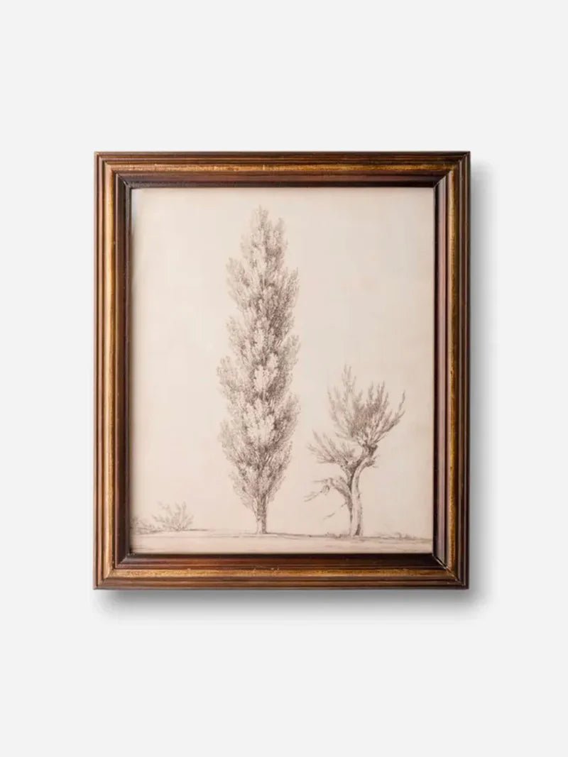 Vintage Poplar Tree Sketch Wall Art - Pure Apotheca
