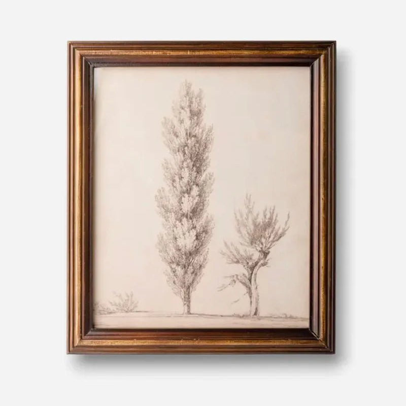 Vintage Poplar Tree Sketch Wall Art - Pure Apotheca