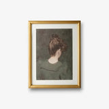 Vintage Portrait Lady in Green Wall Art - Pure Apotheca