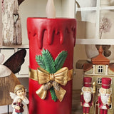 Vintage Red Christmas Candle 44cm - Pure Apotheca
