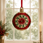 Vintage Red Round Bauble XL Hanging 38cm - Pure Apotheca