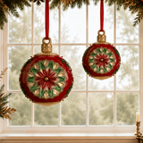 Vintage Red Round Bauble XL Hanging 38cm - Pure Apotheca