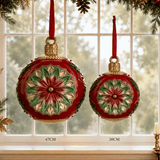 Vintage Red Round Bauble XL Hanging 38cm - Pure Apotheca