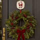 Vintage Red Santa Wreath Hanger 21cm - Pure Apotheca