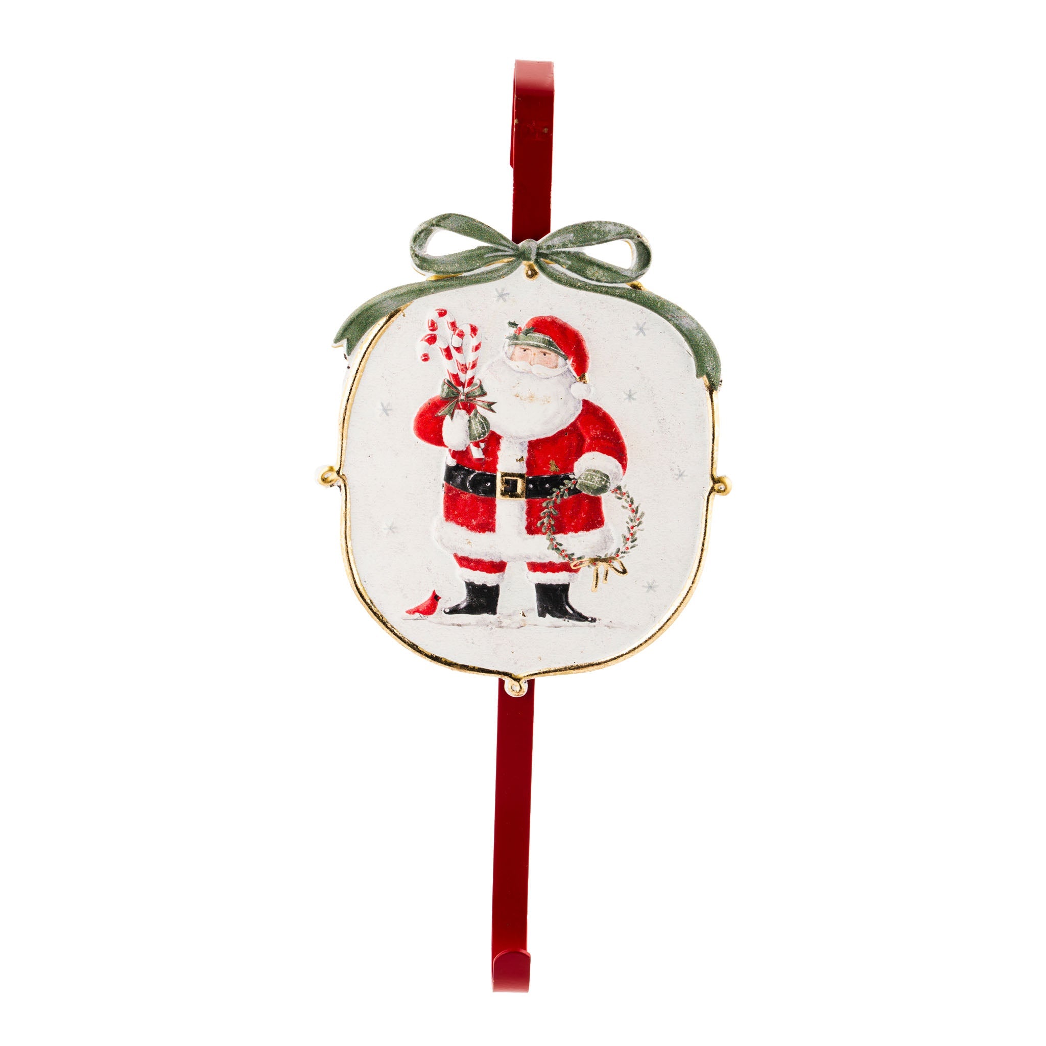 Vintage Red Santa Wreath Hanger 21cm - Pure Apotheca