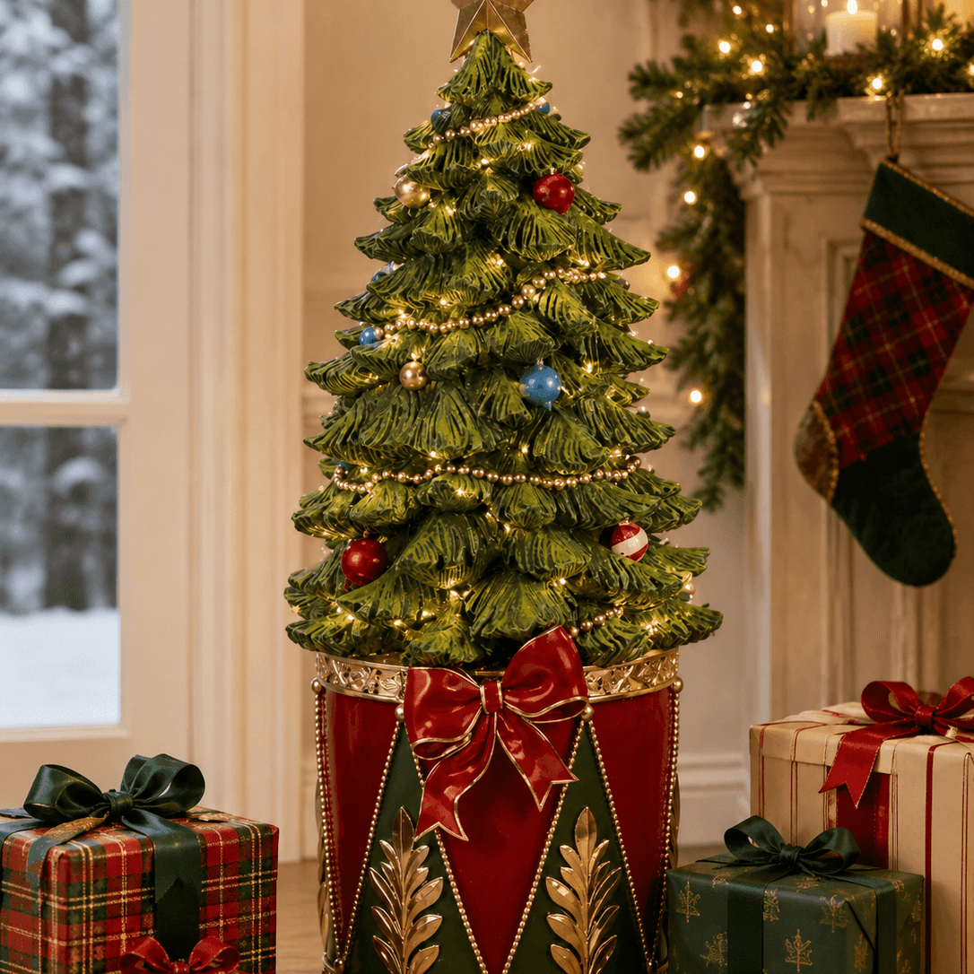 Vintage Traditional LED Christmas Tree in Drum LRG 91cm - Pure Apotheca