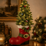 Vintage Traditional LED Christmas Tree in Santa Boot 38cm - Pure Apotheca