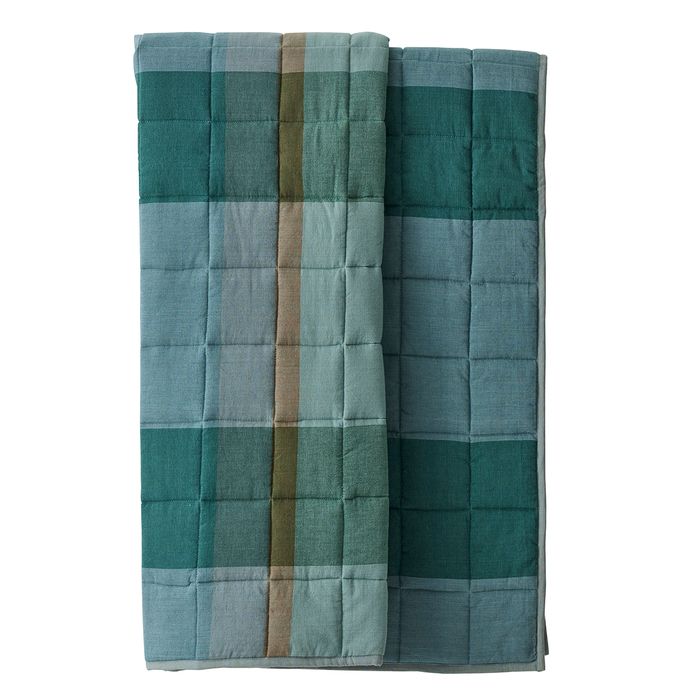 Vivian Cotton Quilted Throw 130x180cm Blue - Pure Apotheca