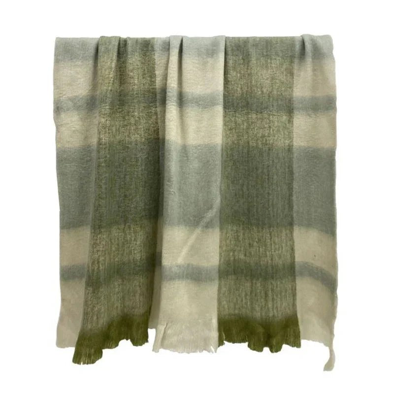 Watson Wool Blend Throw 125x150cm Blue/Green - Pure Apotheca