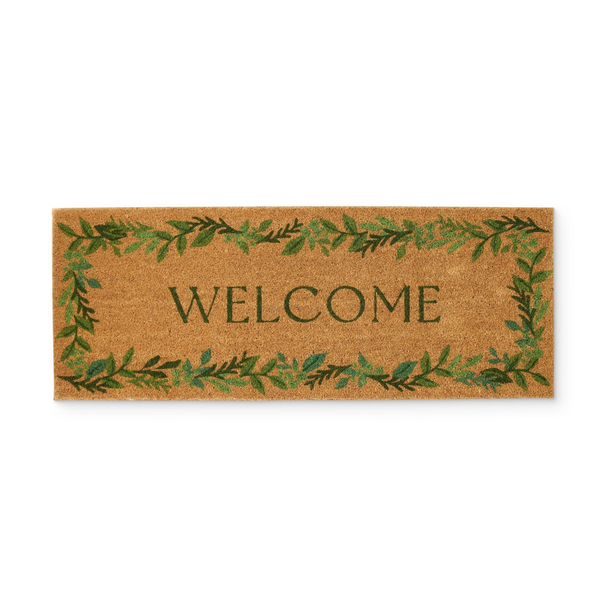 WELCOME LEAF BORDER DOORMAT 45X120CM - Pure Apotheca