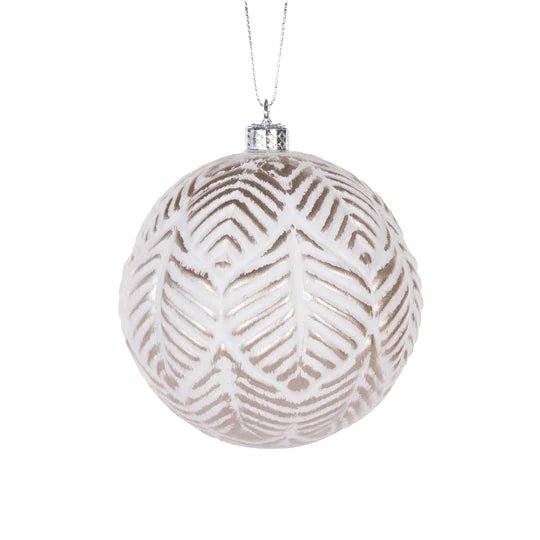 WHITE AND CHAMPAGNE AZTEC LEAF BAUBLE - Pure Apotheca