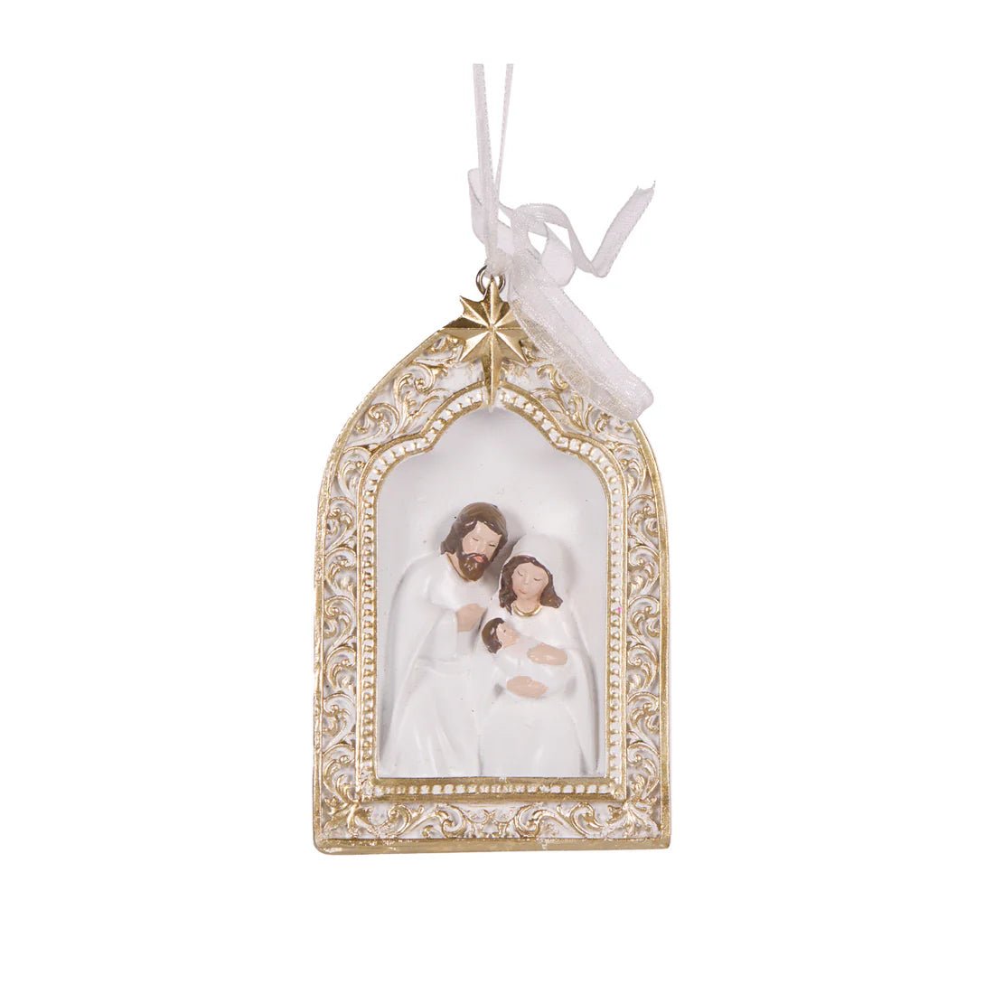 WHITE AND GOLD ARCH NATIVITY HANGING - Pure Apotheca