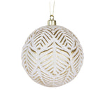 WHITE AND GOLD AZTEC LEAF BAUBLE - Pure Apotheca