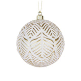 WHITE AND GOLD AZTEC LEAF BAUBLE - Pure Apotheca