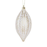 WHITE AND GOLD FEATHER DROP BAUBLE - Pure Apotheca