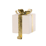 WHITE AND GOLD GIFT BOX STOCKING HOLDER - Pure Apotheca