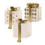 WHITE AND GOLD GIFT BOX STOCKING HOLDER - Pure Apotheca