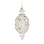 WHITE AND GOLD INTRICATE DROP BAUBLE - Pure Apotheca