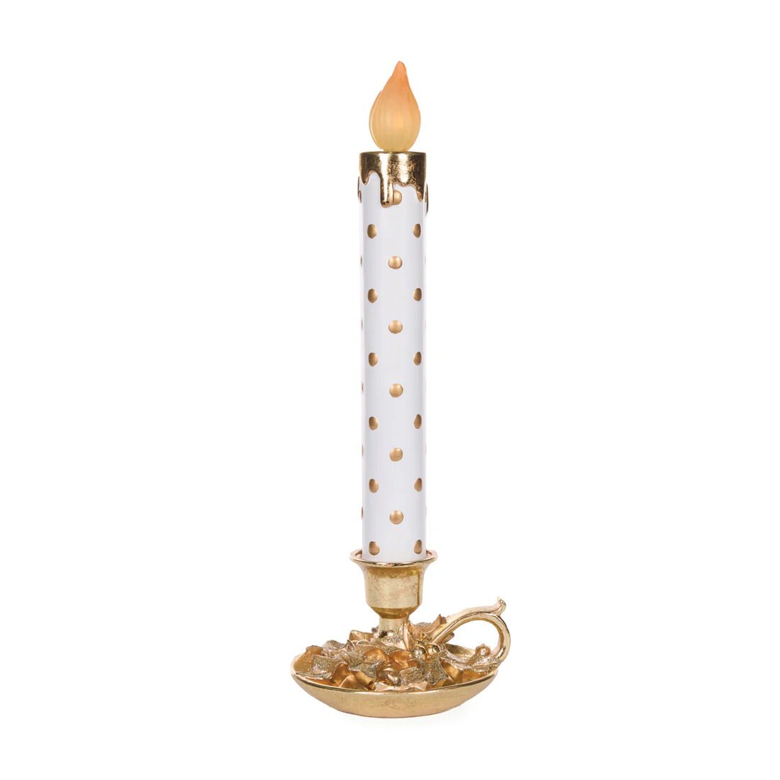 WHITE AND GOLD POLKA DOT CANDLE DÉCOR - Pure Apotheca