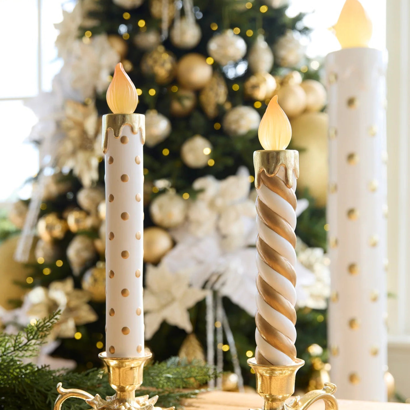 WHITE AND GOLD SWIRL CANDLE DÉCOR - Pure Apotheca