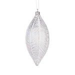 WHITE AND SILVER FEATHER DROP BAUBLE - Pure Apotheca