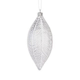 WHITE AND SILVER FEATHER DROP BAUBLE - Pure Apotheca