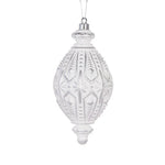 WHITE AND SILVER INTRICATE DROP BAUBLE - Pure Apotheca